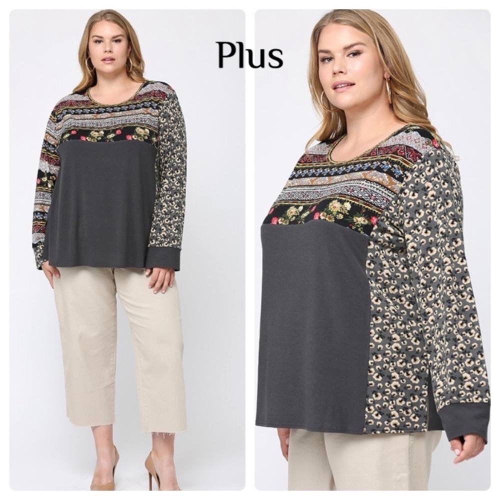 NEW Solid & Printed Top Size 2X - Picture 3 of 5